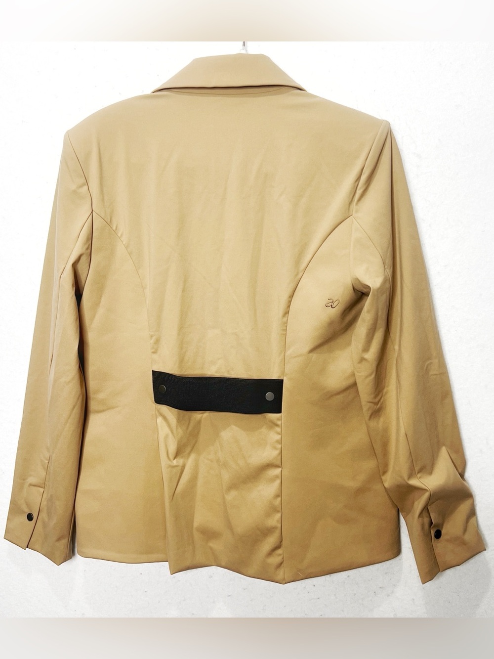 ADAY Turn it Up Women's Blazer Jacket Tan Notch Lapel Snap Front Stretch Medium - Picture 5 of 10